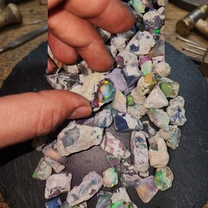 174 Pcs Natural Ethiopian Opal <b>Fire</b> 10mm-40mm White/Black Rough 1540 Cts Lot Iroc Sales High Quality Raw Loose Gemstones US$278 - Product Image 3