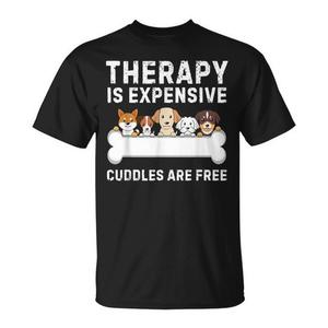 Camiseta de terapia canina Cuddles Are Free, diseño de pata de cachorro para amantes de los perros - Product Image 1