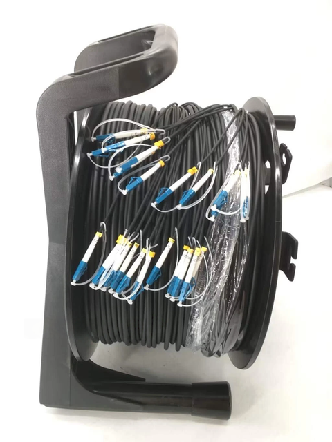 8 Core Single Mode Armored Fiber Optic Cable Reel TPU Jacket LC 6.0mm Outdoor Tactical Fiber Optic Cable for Repeated Deployment