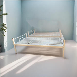 Lit simple en métal durable, idéal pour les hôtels, les dortoirs et les chambres à coucher, doté d'une structure de cadre de lit en acier - Product Image 4