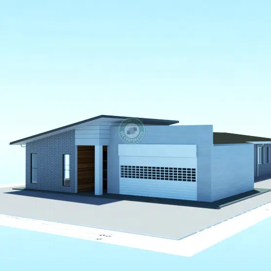 AS/NZS Residence 342sqm Steel Structural Prefabricated House 5 Bed 3 Bath Luxury Finishes Concrete Wall Prefab House