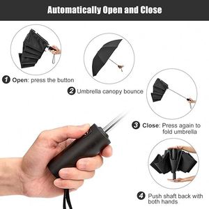 Paraguas de Viaje con Protección UV, 10 Varillas para Resistencia al Viento, Protección Solar Compacta, Apertura y Cierre Automáticos - Product Image 4
