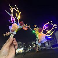 Yuglow Weihnachts-LED-Leuchtgeweih-Stirnband Leuchtstäbe Kinder-Partyzubehör für Weihnachten & Neujahr