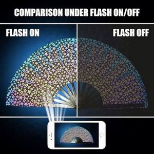 High Quality Reflective Nylon Folding <b>Handheld</b> <b>Fan</b> Portable Painted Music Style Promotional Wholesale New Arrival Bamboo Crafts - Product Image 4