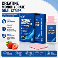 OKTW Créatine Monohydrate en Bandes Orales Goût Fraise – Favorise les Performances Athlétiques, l'Entraînement et la Nutrition Quotidienne