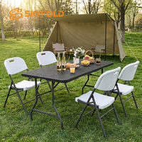 Table pliante de restaurant de haute qualité avec pieds en métal