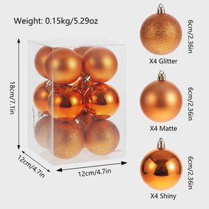 Juego de Adornos Navideños de Bolas de 6 cm y 8 cm, Bolas de Plástico Irrompibles, Decoración Navideña Personalizada, Adornos de Navidad para Fiestas en Casa - Product Image 2
