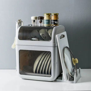 Escurridor de vajilla de plástico <span class=keywords><strong>para</strong></span> el hogar, <span class=keywords><strong>estante</strong></span> de almacenamiento de utensilios con cubierta <span class=keywords><strong>para</strong></span> el hogar - Product Image 5