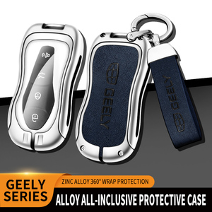 Custodia per chiave auto in pelle in lega di zinco per Geely New Emgrand GS X6 Azkarra Tugella FY11 <span class=keywords><strong>Atlas</strong></span> <span class=keywords><strong>Pro</strong></span> SUV EC7 Protector portachiavi - Product Image 4