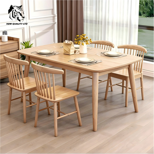 Table de salle à manger en bois, nouvelle mode, prix bas, personnalisable, grand stock disponible, prête à être expédiée, fabriquée en Chine. - Product Image 1