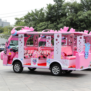 รถบัสชมวิวไฟฟ้าสีชมพูแบบเปิดประทุนสำหรับรีสอร์ทสวนสาธารณะ รถรับส่งนักท่องเที่ยวลายการ์ตูนเจ้าหญิง - Product Image 6