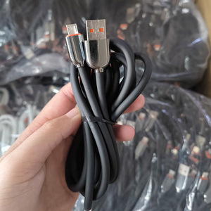<b>Type</b>-<b>C</b> Data <b>Cable</b> 1m TPE Jacket Nickel Plated Connectors For Android <b>Fast</b> <b>Charging</b> Gray And White - Product Image 2
