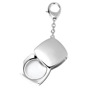 Loupe porte-clés Evolution compacte argentée avec clip pour la lecture et les travaux de précision - Product Image 1