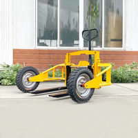 Chariot à palettes tout-terrain manuel JX 1.25T avec pompe hydraulique, roues en PU et levage de 200 mm pour la construction et les terres agricoles