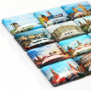 맞춤 디자인 직사각형 크리스탈 유리 냉장고 자석 도시 국가명 사각 냉장고 자석 - Product Image 3