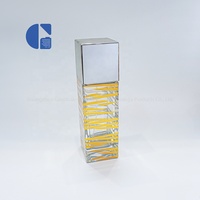 Botella de Perfume Cuadrada Alta de Lujo, 100 ml, Vacía, Recargable, con Pulverizador, Envase de Vidrio de 100 ml con Tapa