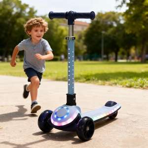 Patinete para Niños con Ruedas y Plataforma Luminosas, Patinete de 3 Ruedas para Niños Pequeños, Niñas y Niños, Patinete Infantil - Product Image 1