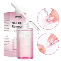 Dissolvant de colle à ongles doux sans acétone 40ml Bouteille rose pour faux ongles Étiquettes adhésives à colle solide