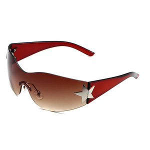 Fashion Women Star Sunglasses One Piece <strong>Glasses</strong> Frameless Sun <strong>Glasses</strong> for Men <strong>Party</strong> Sunglasses - Product Image 6
