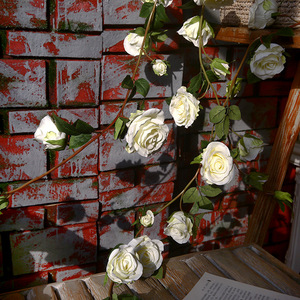 Guirlandes de roses artificielles Yihua Floral Art, fleurs en soie, champagne, blanc, rose, décoration murale pour la maison, décoration intérieure - Product Image 2