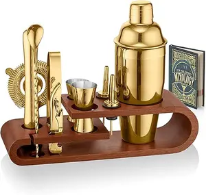 Mixology Set With 10 Bar Set Tools And Bamboo Stand Makes It The Perfect Home Cocktail Kit Complete Bartender Kit