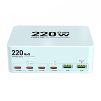 WLX-818L 220W Station de charge multi-ports intelligente haute puissance au nitrure de gallium pour ordinateurs portables et appareils photo - Charge rapide PD