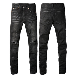 <span class=keywords><strong>Jeans</strong></span> Slim Fit da uomo di moda <span class=keywords><strong>con</strong></span> strappo elastico Design aderente Logo di personalizzazione indipendente da uomo <span class=keywords><strong>Jeans</strong></span> di marca americana - Product Image 6
