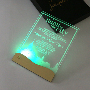 La carte d'invitation de <span class=keywords><strong>mariage</strong></span> électronique spéciale en acrylique transparent LED invite différentes lumières offertes - Product Image 1