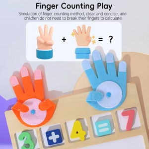 <span class=keywords><strong>2</strong></span> en 1 material didáctico de matemáticas Montessori juguete de madera dedo mano contando juego tablero de dibujo juguetes para niños matemáticas educativas - Product Image 3