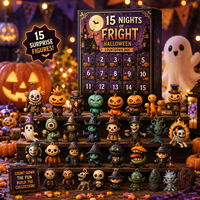 Calendrier de l'Avent - Boîte Mystère - Jouet - Figurines Miniatures Mignonnes et Effrayantes - Ensemble de Jouets à Collectionner en Résine - 14 ans et plus
