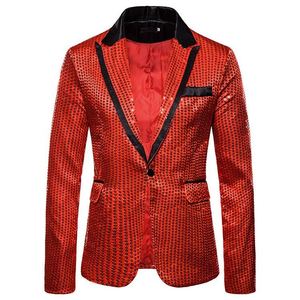 Color sólido Sparkling Mens Party Wear Blazers Moda Slim Fit Stage Show Dress <span class=keywords><strong>Chaqueta</strong></span> con bolsillo - Product Image 3