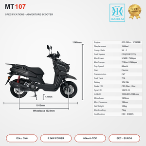 <span class=keywords><strong>Scooter</strong></span> à essence de style aventure EEC Euro 5, 125cc, système EFI, freins à disque CBS, 80 km/h, <span class=keywords><strong>scooter</strong></span> à moteur à essence pour le marché européen - Product Image 3