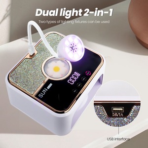 Nouvelle lampe UV LED rechargeable pour le séchage et le durcissement des ongles, avec construction métallique, pour usage domestique, séchage rapide, coffret cadeau pour mains noircies - Product Image 2