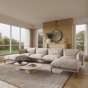 Voxhome Us Drop Shipping Modern Appartement Woonkamer Meubilair 2 <span class=keywords><strong>3</strong></span> 4 5 Zits Beige Fluwelen Modulaire Sectionele Bank <span class=keywords><strong>Sofa</strong></span> <span class=keywords><strong>Set</strong></span> - Product Image 5