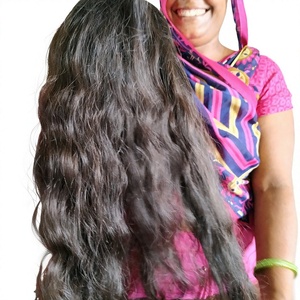 100% Virgen cruda al por mayor Templo indio Paquete ondulado Extensiones de cabello natural sin procesar Cutícula alineada Sin desprendimiento de cabello humano - Product Image 1