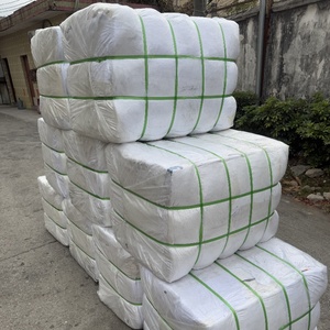 布拭き布100% コットンホワイトTシャツグレードラグ繊維廃棄物 - Product Image 5