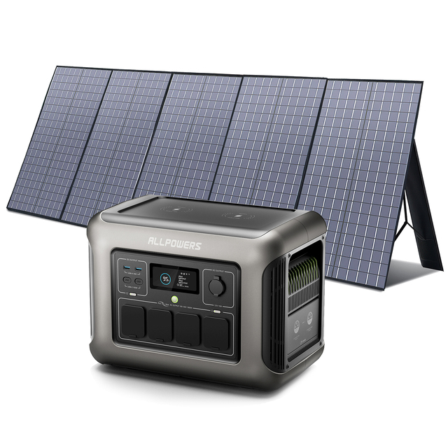 ALLPOWERS Portable Power Station Solar Panels Mini Portable Solar Generator Kit Solar Powered Generator 1800 Watts