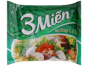 Fideos Instantáneos Vegetarianos 3Mien La Da, Paquete de 65g, Hechos en Vietnam, Bajos en Sodio - Product Image 1