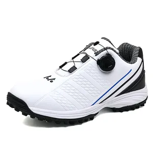 Wholesale Custom Cheap Golf Shoes Men Rubber Outsole Waterproof Leather Spike Blank Golf Sport Shoes with Spikes Zapatos de Golf