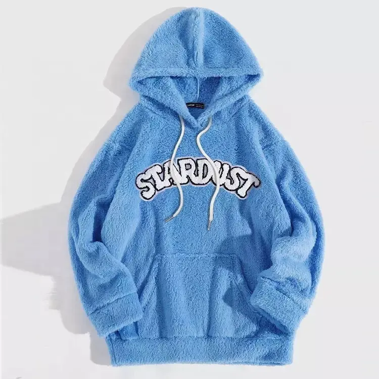 Groothandel Custom Oversized Polar Fleece Zwaargewicht Katoenen Mannen Pullover Sweatshirt Heren Chenille Handdoek Borduurhoodies