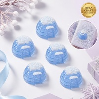 Cabochons personnalisés en résine motif maison de glace, thème hiver, breloques à dos plat pour bijoux faits main, coques de téléphone et décorations artisanales
