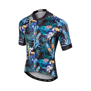 Maillot de Ciclismo Personalizado con Estampado Tropical Hawaiano, Manga Corta, Unisex, Diseño Floral de Palmeras, Sublimado, Secado Rápido, para Ciclismo de Carretera y MTB, Adulto - Product Image 1
