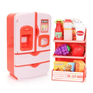 FiveStar Kitchen Food Pretend Play Toys Light Sound Magic Spray Refrigerator Educational Toy for Kids Playing
