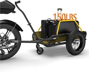 Remorque et chariot de vélo 2 en 1, remorque de vélo avec rotation à 360° ° Roue pivotante détachable à dégagement rapide avec pneu large 16"*3" - Product Image 1