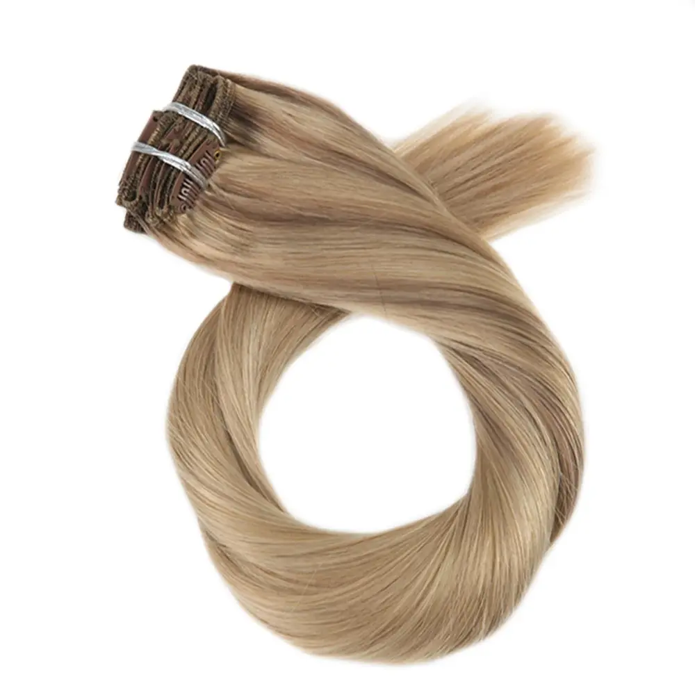 Haute qualité 22 pouces #1 double drawn remy cheveux 320g 280g 260g 200 grammes sans soudure clip en extensions de cheveux