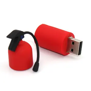 Classic Fire Extinguisher Shaped PVC USB Flash Drive 2G 4G 8G 16G Capacities 64GB 32GB Built-in Memory Promotional Gift