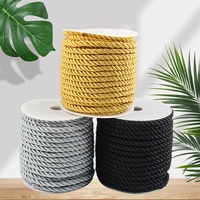 Özelleştirilmiş 5mm dayanıklı 3 ipliklerini Polyester bükülmüş sarma el sanatları dekorasyon halatlar fabrika imalatı ambalaj halatlar