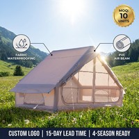 Tente Gonflable Facile à Monter 6,3 m² Cabane Instantanée avec Technologie Air Pole Imperméable et Coupe-Vent Maison Portable pour l'Extérieur