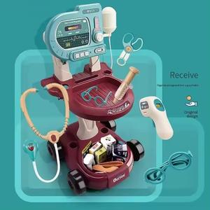 KSF Bricstar Mainan Dokter Berkualitas Tinggi Bahan ABS <span class=keywords><strong>Set</strong></span> Peralatan Medis Permainan Peran DIY Troli Kombinasi EKG Mainan Anak - Product Image 4