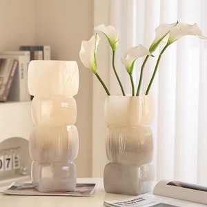 Vasi <span class=keywords><strong>in</strong></span> Cristallo Soffiato a Bocca Stile Art Déco, Cubi Geometrici Impilabili, Centrotavola per Casa e Matrimoni, Logo Personalizzabile - Product Image 3
